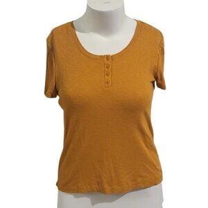 [Marled] Burnt Orange Scoop Neck Short Sleeve - Size M